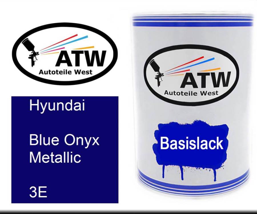 Hyundai, Blue Onyx Metallic, 3E: 500ml Lackdose, von ATW Autoteile West.